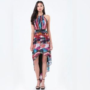 Bebe Caitlyn Hi/Lo T-Starp Dress